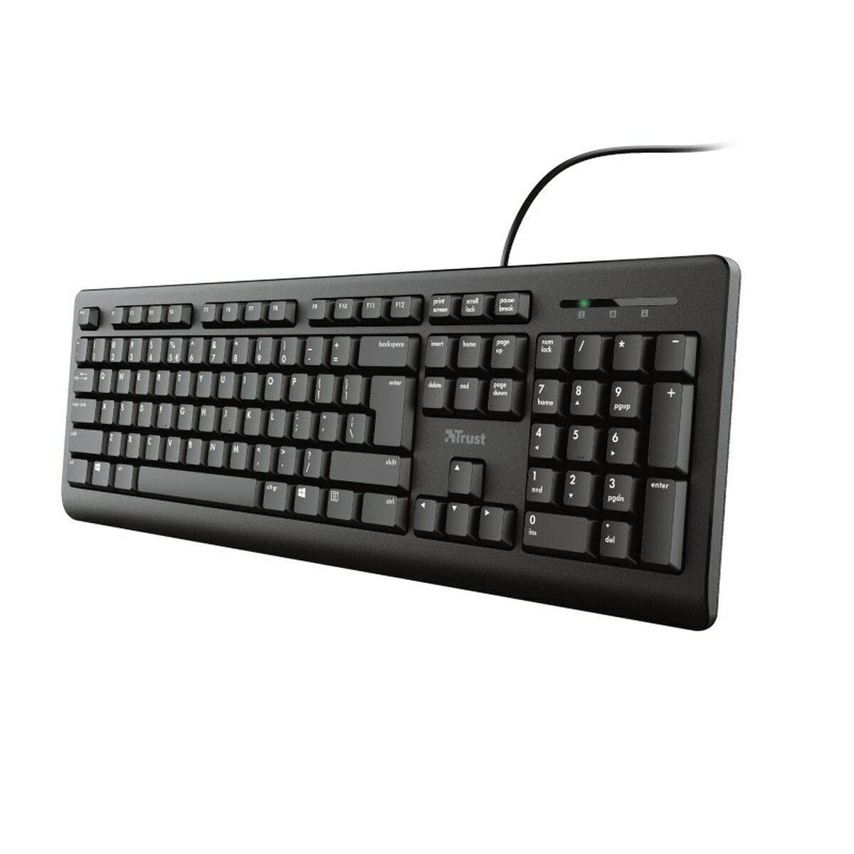 Teclado trust 23880 preto inglês eeuu qwerty