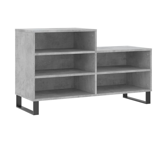 Vidaxl sapateira 102x36x60 cm derivados de madeira cinzento cimento