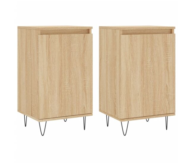 Vidaxl aparadores 2 pcs 40x35x70 cm derivados madeira carvalho sonoma