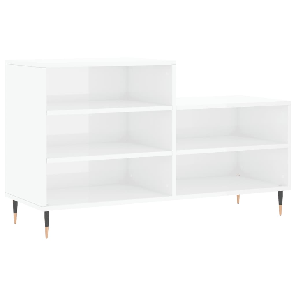 Vidaxl sapateira 102x36x60 cm derivados de madeira branco brilhante