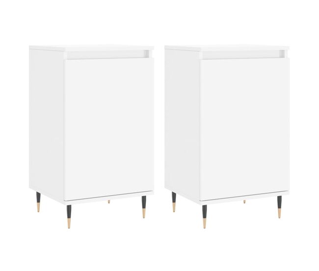 Vidaxl aparadores 2 pcs 40x35x70 cm derivados de madeira branco