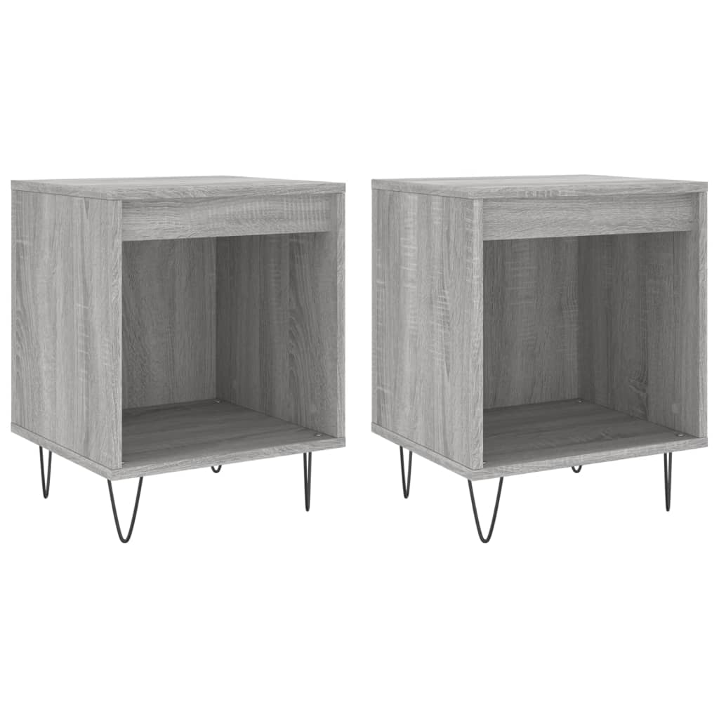 Vidaxl mesas de cabeceira 2 pcs derivados de madeira cinzento sonoma