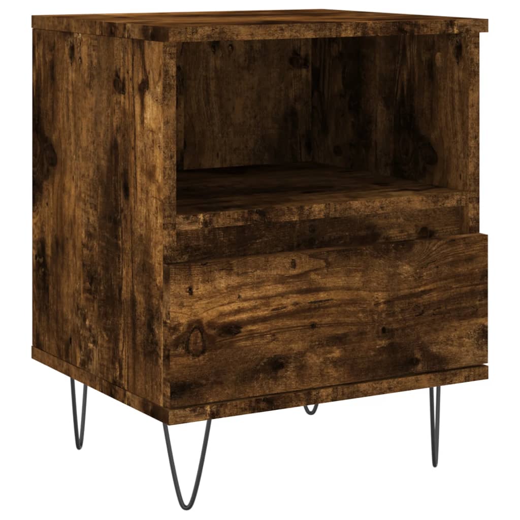 Vidaxl mesa de cabeceira 40x35x50 cm derivados madeira carvalho fumado