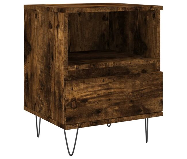 Vidaxl mesa de cabeceira 40x35x50 cm derivados madeira carvalho fumado