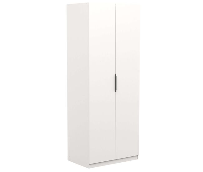 Guarda-roupa alto ghost com 2 portas dobráveis, branco fosco, 203 x 79 cm - quarto arrumado