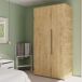 Guarda-roupa de quarto Bruxelas com 2 portas dobráveis Guarda-roupa de quarto Bruxelas com 2 portas dobráveis Madeira Clara