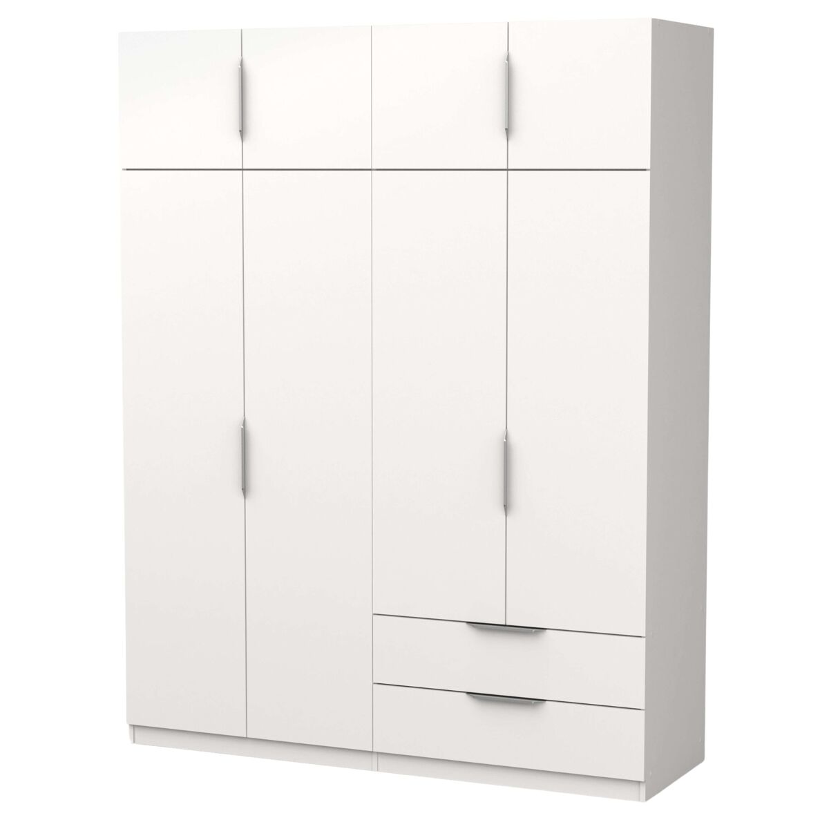 Guarda-roupa grande ghost, closet com diferentes compartimentos, 8 portas e 2 gavetas, branco fosco ou carvalho kronberg ou em branco e carvalho