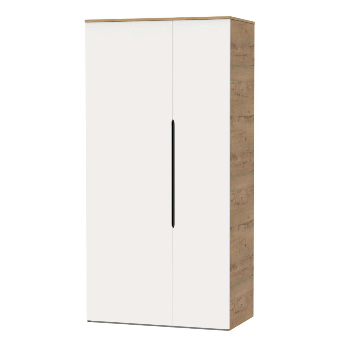 Guarda-roupa bruxelas 2 portas carvalho branco cor dourada 100x200x57cm quarto