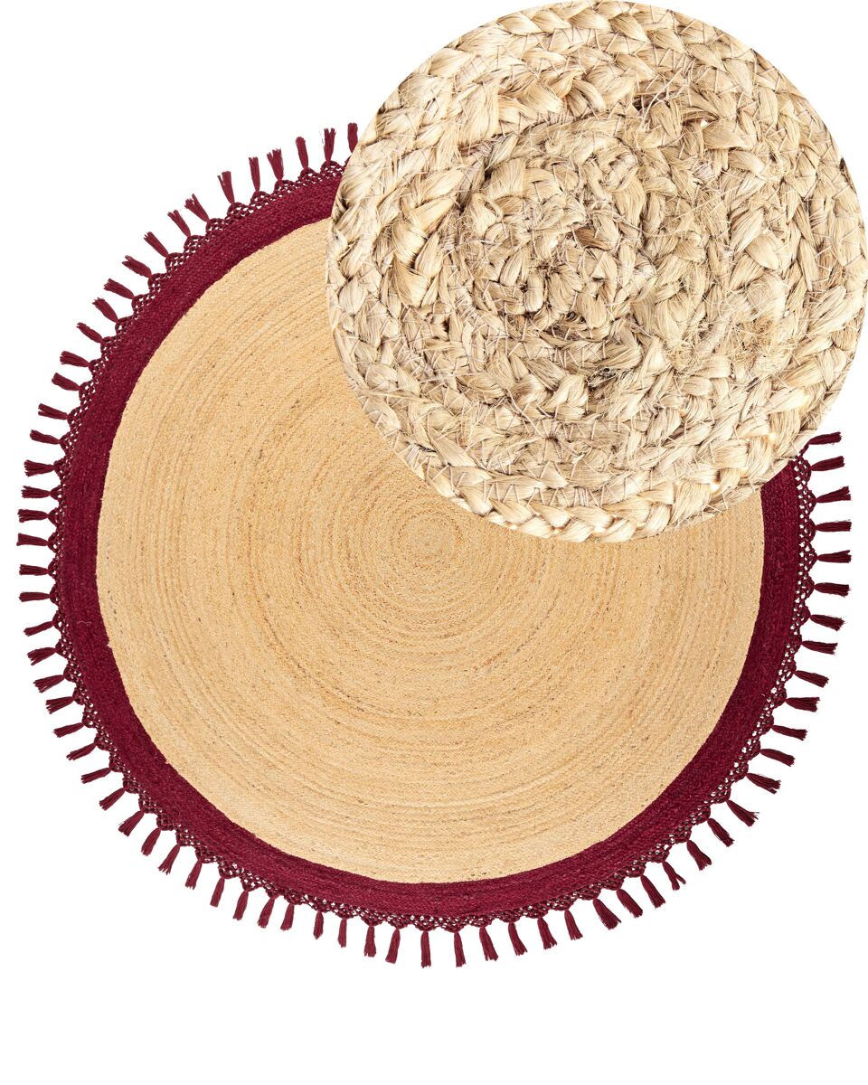 Beliani De tejido plano MARTS 200x200 Vermelho