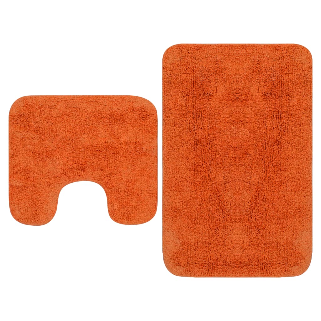 Vidaxl conjunto tapetes de casa de banho 2 pcs tecido orange