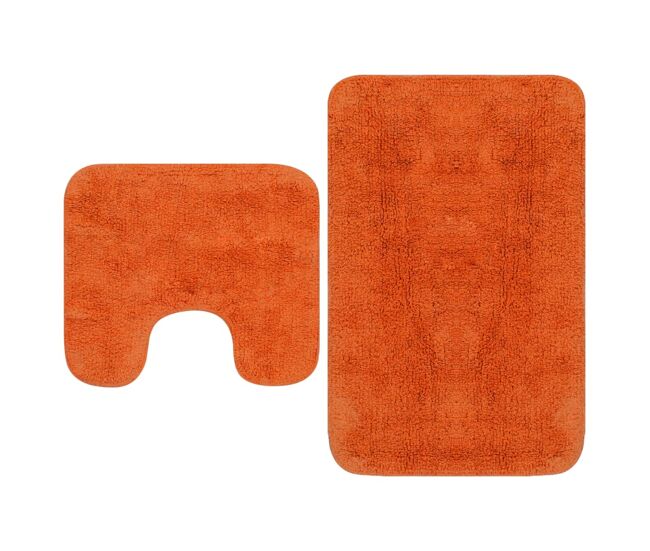 Vidaxl conjunto tapetes de casa de banho 2 pcs tecido orange