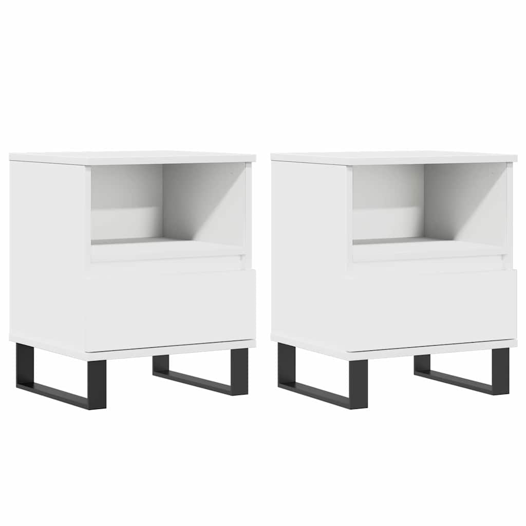 Vidaxl mesas de cabeceira 2pcs 40x35x50 cm derivados de madeira branco