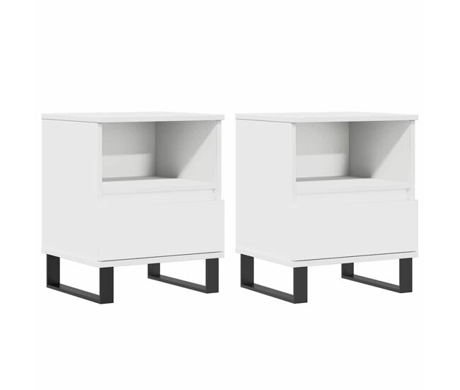 Vidaxl mesas de cabeceira 2pcs 40x35x50 cm derivados de madeira branco