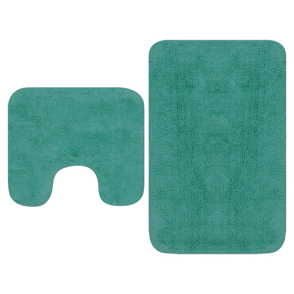 Vidaxl conjunto tapetes de casa de banho 2 pcs tecido turquesa