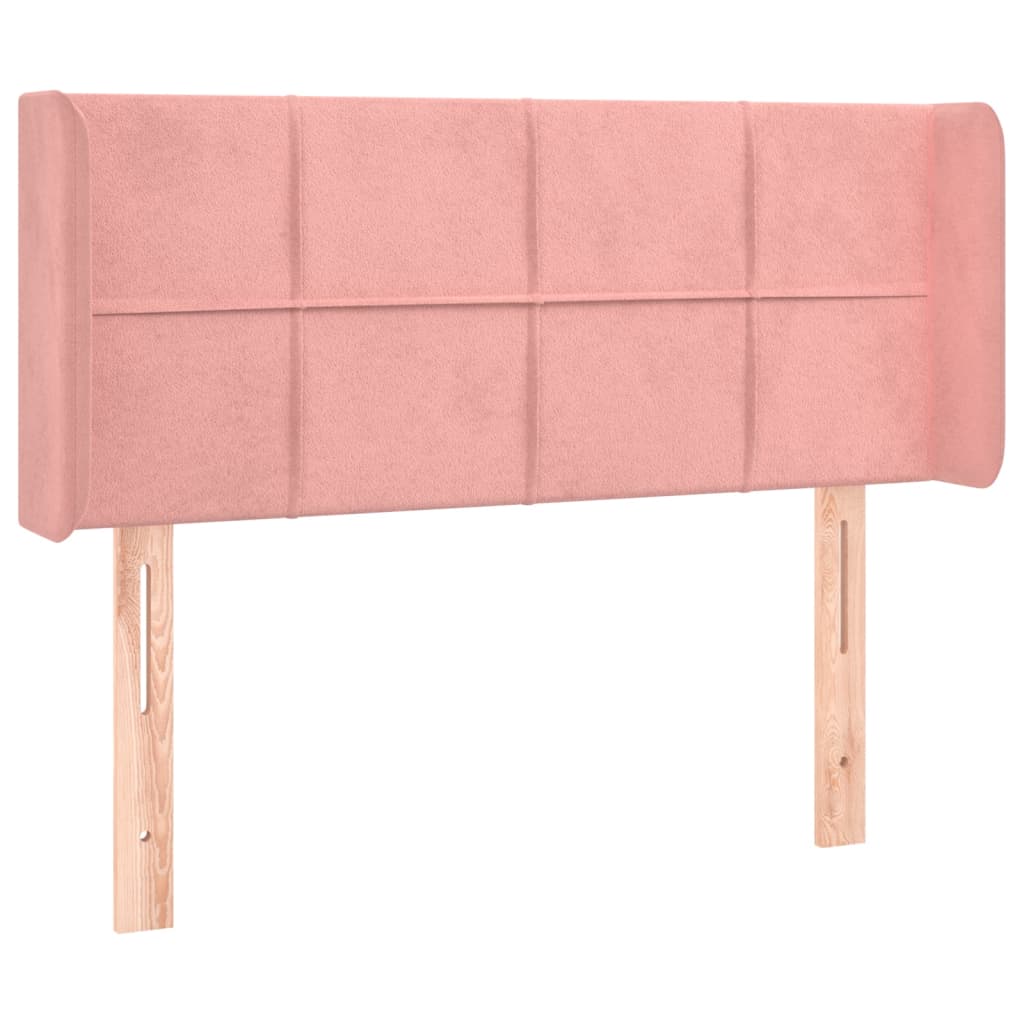 Vidaxl cabeceira de cama c/ abas veludo 103x16x78/88 cm rosa