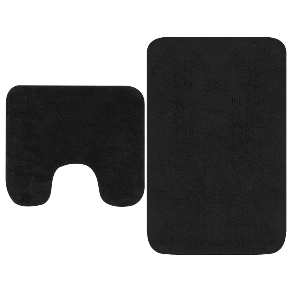 Vidaxl conjunto tapetes de casa de banho 2 pcs tecido antracite