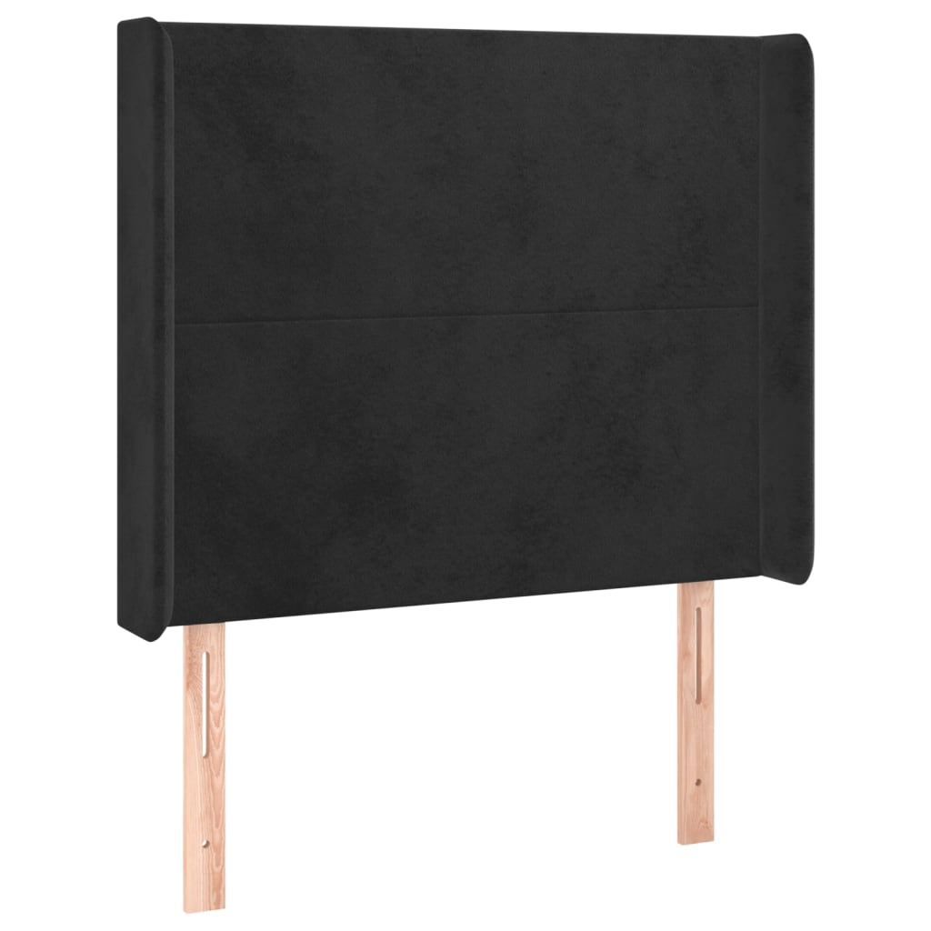 Vidaxl cabeceira de cama c/ abas veludo 93x16x118/128 cm preto