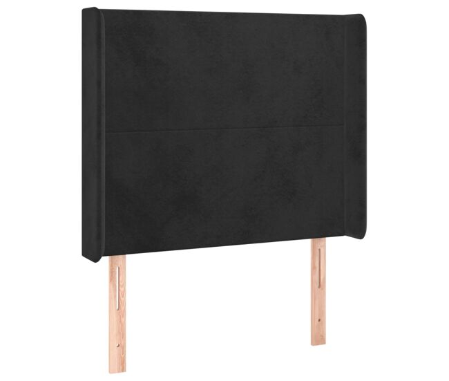 Vidaxl cabeceira de cama c/ abas veludo 93x16x118/128 cm preto
