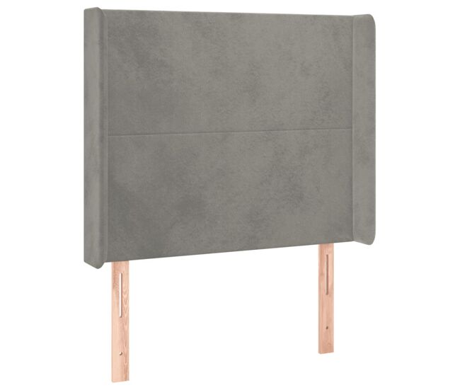 Vidaxl cabeceira de cama c/ abas veludo 83x16x118/128cm cinzento-claro