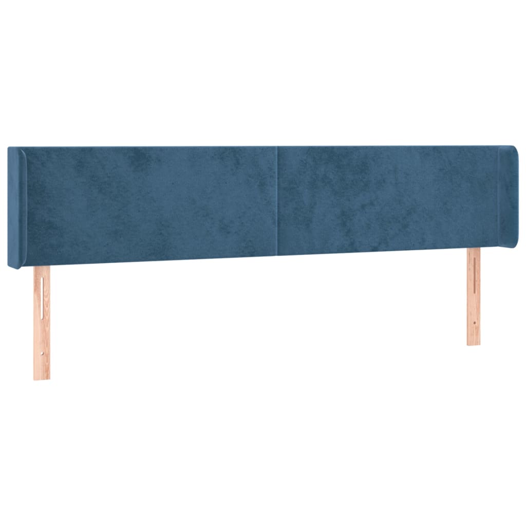 Vidaxl cabeceira de cama c/ abas veludo 163x16x78/88cm azul-escuro