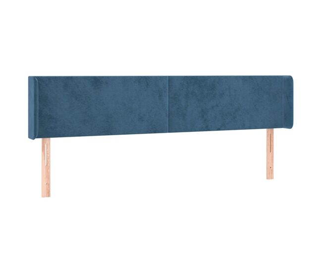 Vidaxl cabeceira de cama c/ abas veludo 163x16x78/88cm azul-escuro