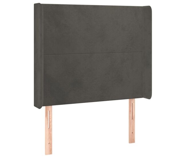 Vidaxl cabeceira cama c/ abas veludo 93x16x118/128 cm cinzento-escuro
