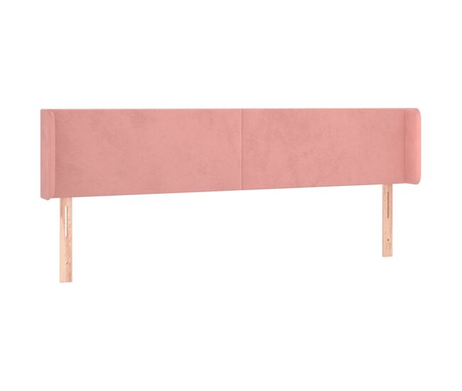 Vidaxl cabeceira de cama c/ abas veludo 203x16x78/88 cm rosa