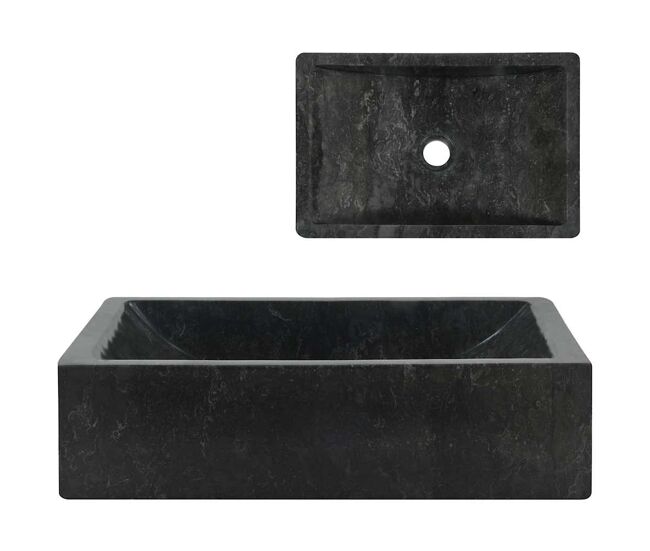 Lavatório - lavabo - pia de banheiro 45x30x12 cm mármore preto brilhante