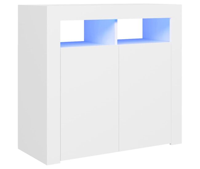 Aparador - bufete - móvel de apoio com luzes led 80x35x75 cm branco