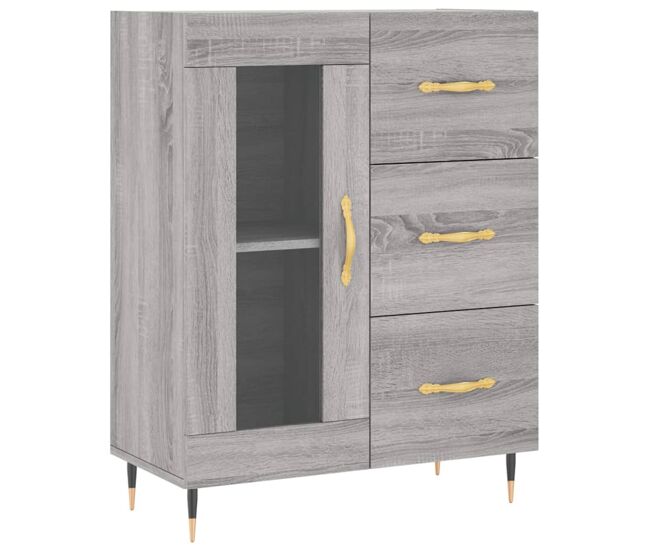 Vidaxl aparador 69,5x34x90 cm derivados de madeira cinzento sonoma