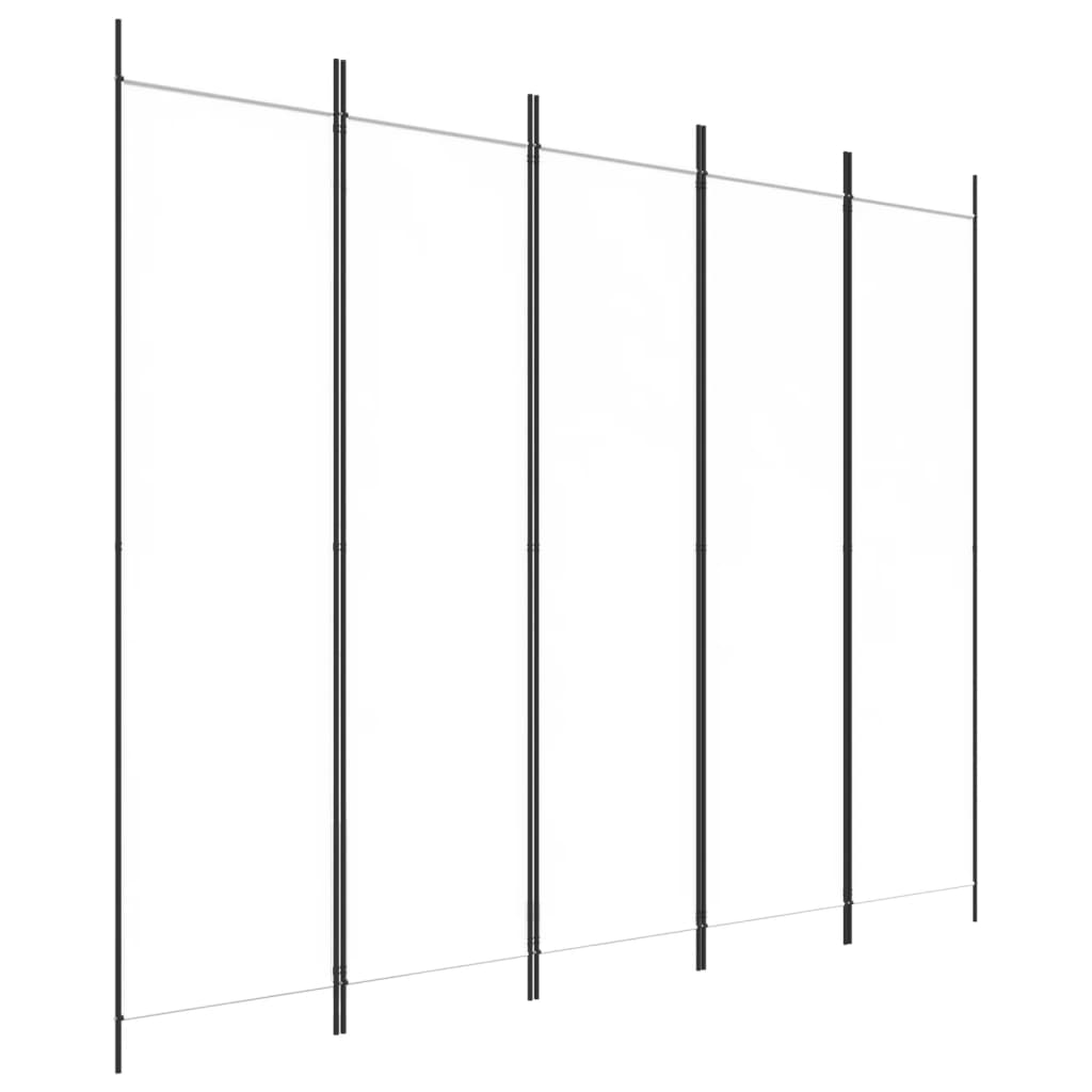 Biombo - separador de ambientes com 5 painéis 250x200 cm tecido branco