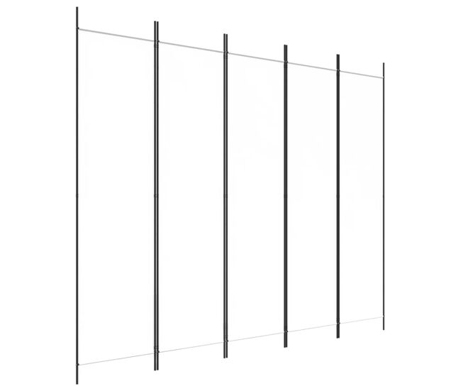 Biombo - separador de ambientes com 5 painéis 250x200 cm tecido branco