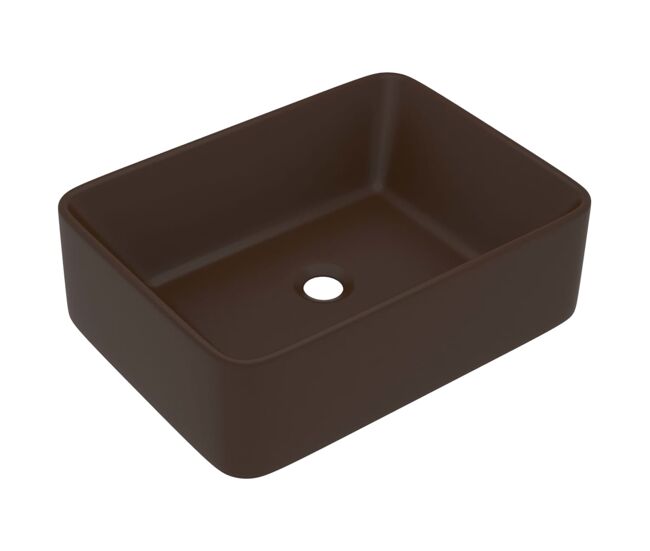 Lavatório - lavabo - pia de banheiro luxuoso 41x30x12 cm cerâmica castanho-escuro mate