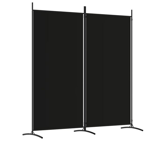 Biombo - separador de ambientes - divisória de quarto com 2 painel 175x180 cm preto tecido