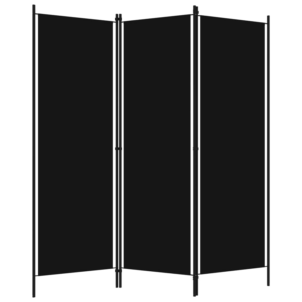 Biombo - separador de ambientes - divisória de quarto com 3 painéis 150x180 cm preto