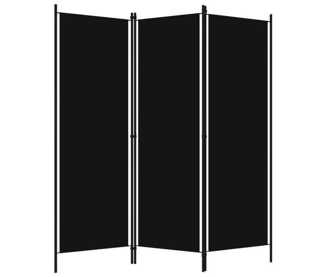 Biombo - separador de ambientes - divisória de quarto com 3 painéis 150x180 cm preto