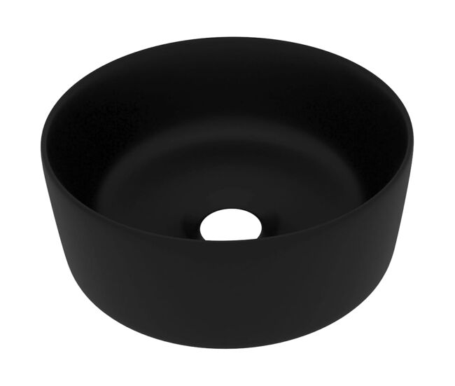 Lavatório - lavabo - pia de banheiro luxuoso redondo 40x15 cm cerâmica preto mate