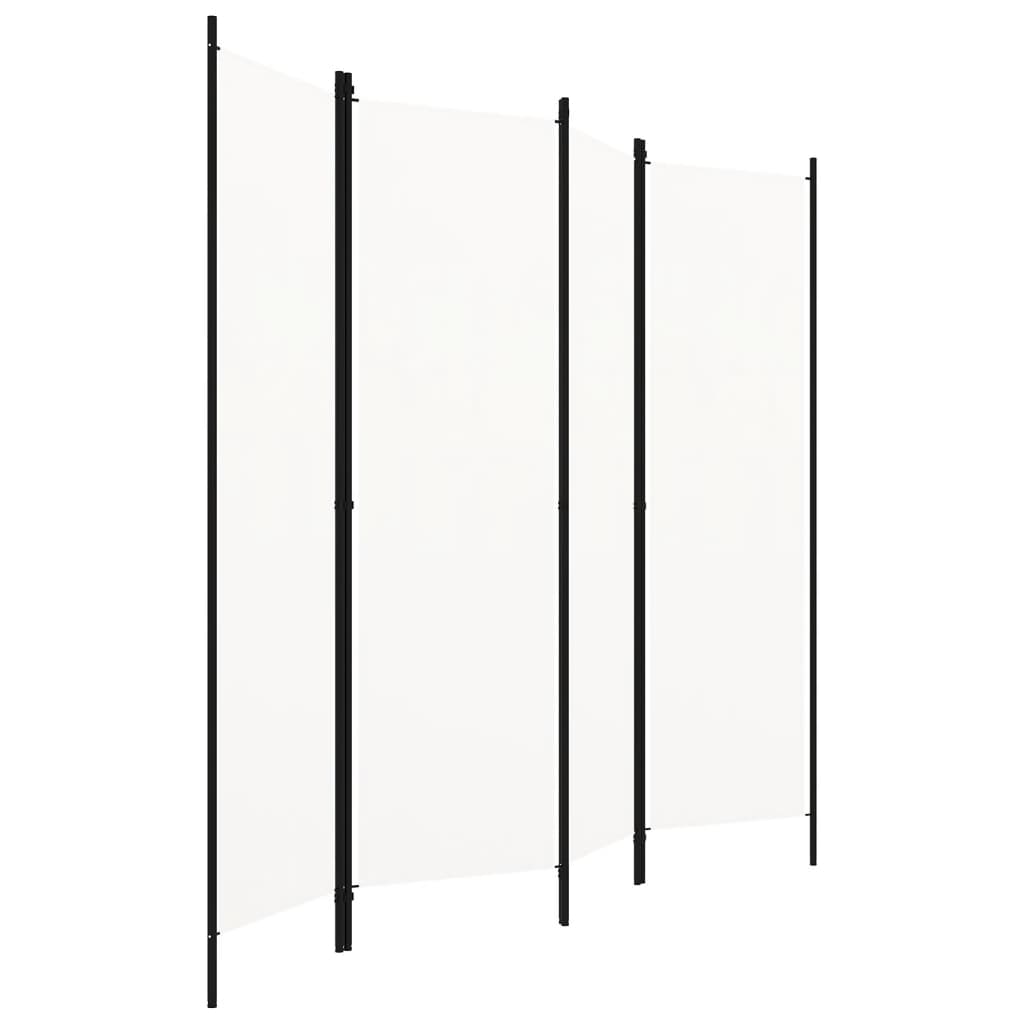 Biombo - separador de ambientes - divisória de quarto com 4 painéis 200x180 cm branco