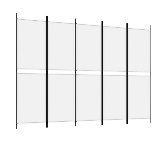 Biombo - separador de ambientes - divisória com 5 painéis 250x180 cm tecido branco