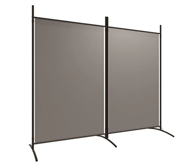 Biombo - separador de ambientes - divisória com 2 painéis 175x180 cm tecido antracite