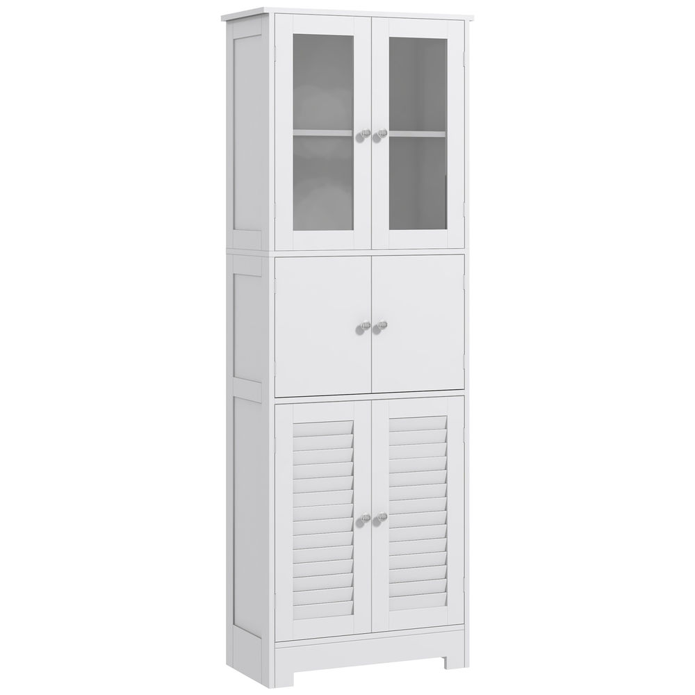 Coluna de Casa de Banho MDF, Vidro HOMCOM, casa - casa de banho