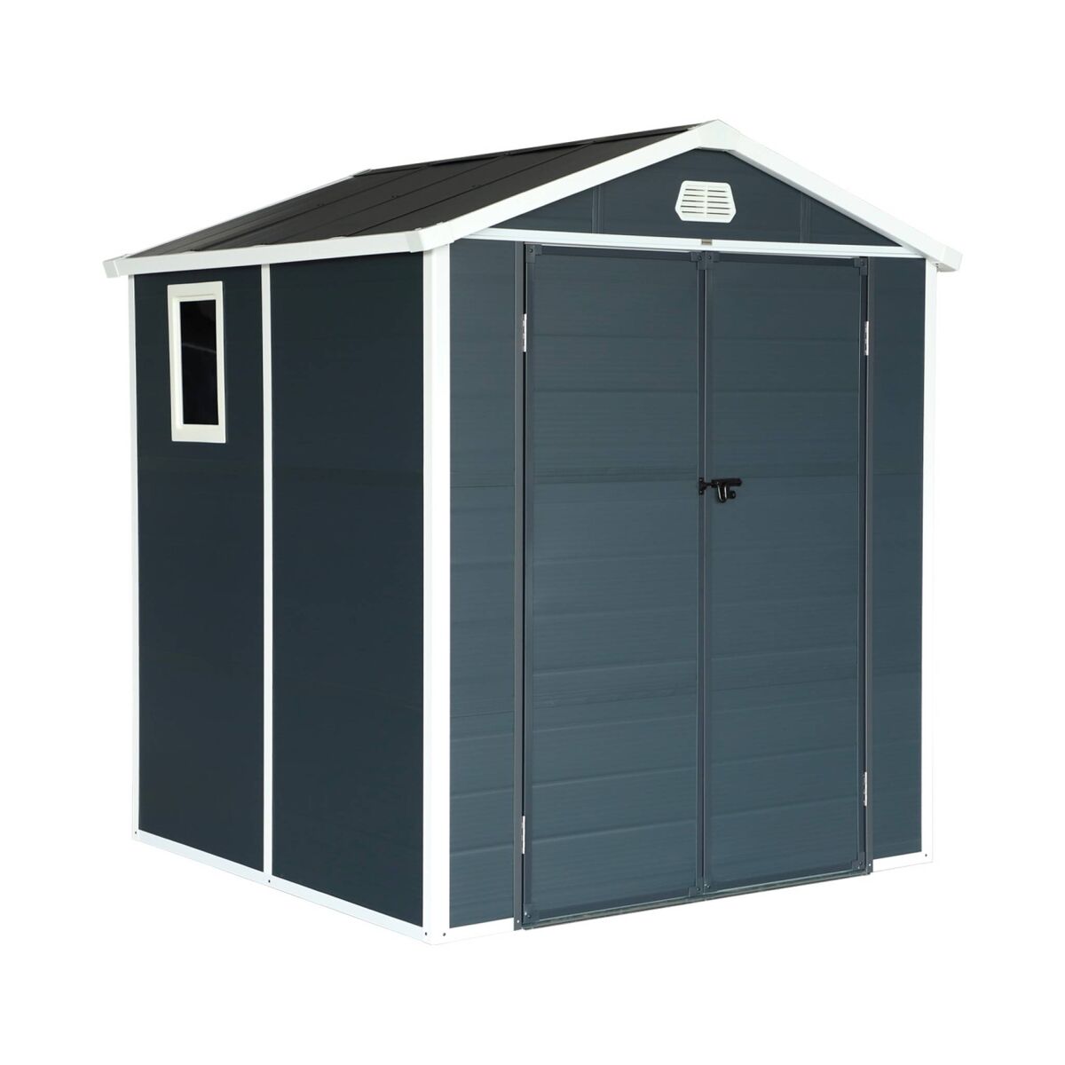 Abrigo de plástico para jardim, estrutura de alumínio, 3.65m², weppes, antracite, 192x190x219 cm