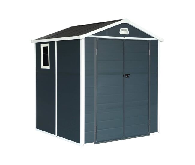 Abrigo de plástico para jardim, estrutura de alumínio, 3.65m², weppes, antracite, 192x190x219 cm
