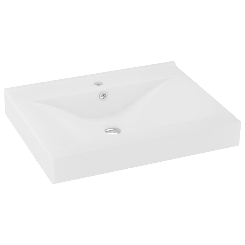 Lavatório - lavabo - pia de banheiro c/ orifício de torneira 60x46 cm cerâmica branco mate