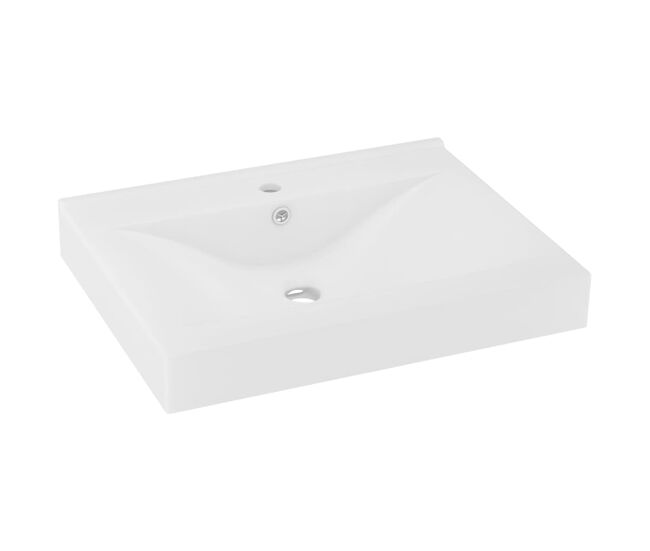 Lavatório - lavabo - pia de banheiro c/ orifício de torneira 60x46 cm cerâmica branco mate