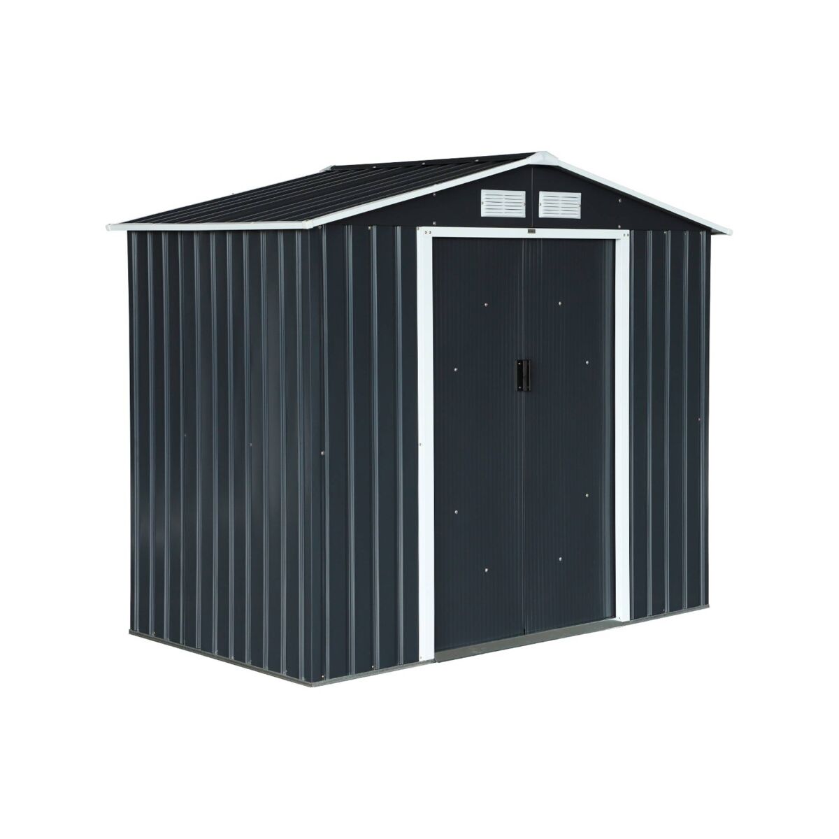 Sweeek Galpão Metálico Para Jardim Com 2.71M², Houtland, Antracite, 213X131x185 Cm Cinza