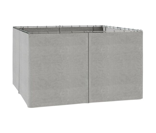 Outsunny 4 paredes laterais para tenda 352x205 cm laterais para tenda universal com ganchos e argola em c para tenda de jardim terraço cinza claro