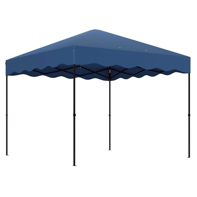 Outsunny tenda dobrável pop up tenda 3x3 m tenda para eventos com proteção uv50+ altura ajustável bolsa de areia e bolsa de transporte com rodas para