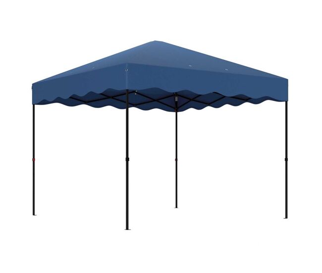 Outsunny tenda dobrável pop up tenda 3x3 m tenda para eventos com proteção uv50+ altura ajustável bolsa de areia e bolsa de transporte com rodas para