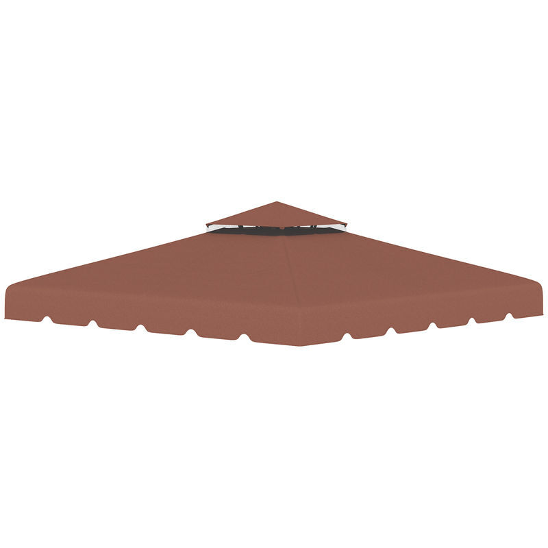Outsunny toldo de substituição para pérgola 300x300 cm teto de substituição para pérgolas exterior com duplo teto e 8 orifícios de drenagem marrom